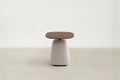 Walnut & Upholstered End Table with Warm-Tone for Living Room