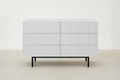 Matte White Console with Arch Detail & 6 Soft-Close Drawers for Entryway & Living Room