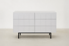 Matte White Console with Arch Detail & 6 Soft-Close Drawers for Entryway & Living Room