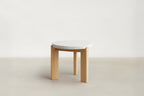 Terrazzo Marble & Ash Wood End Table with Natural Calm Finish for Living Room
