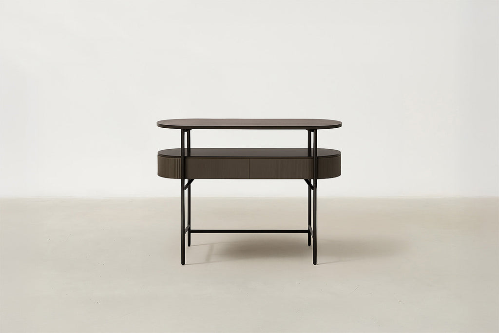 Sintered Stone Console with Fluted Profile & Hidden Drawers for Dining & Living Room