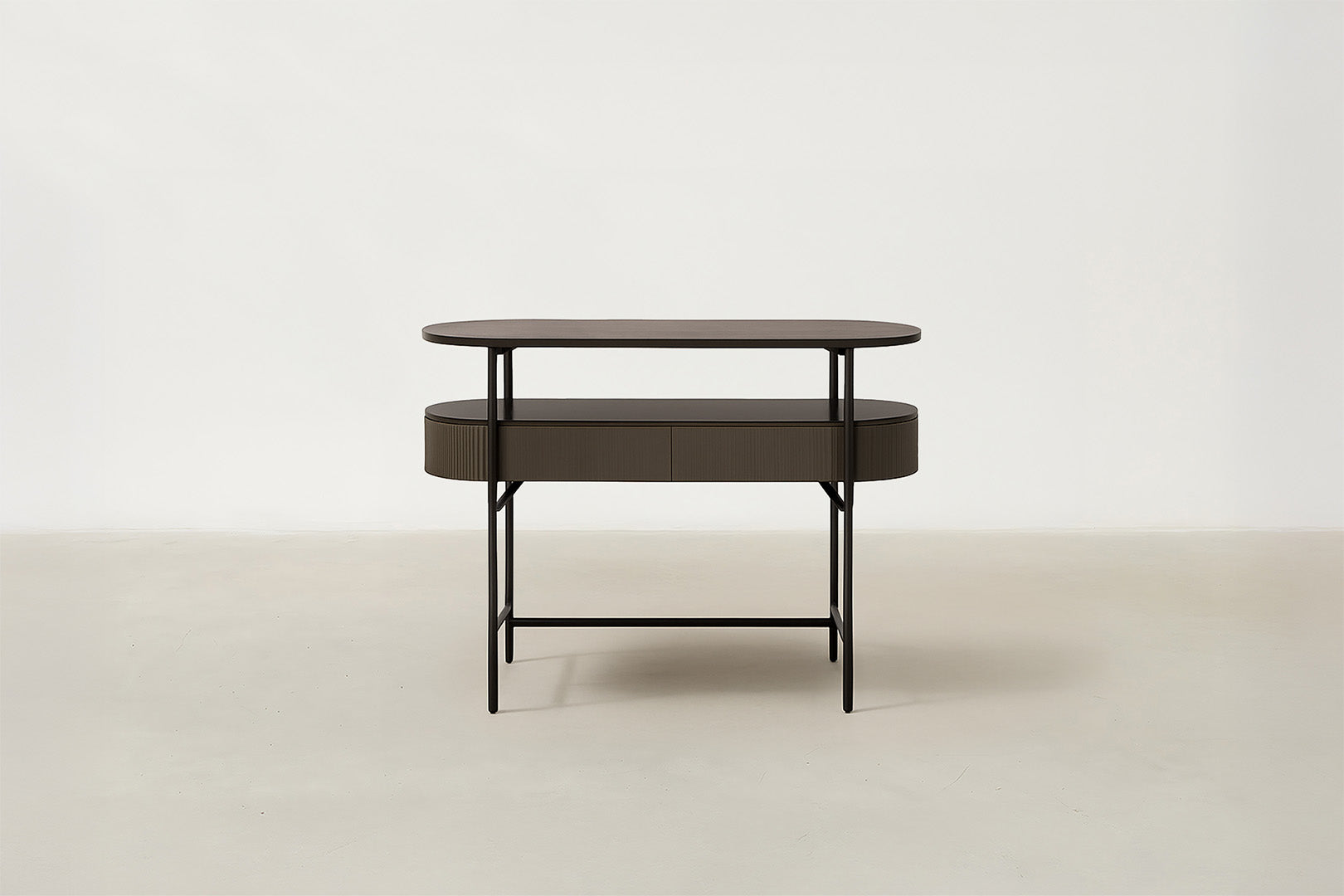 Sintered Stone Console with Fluted Profile & Hidden Drawers for Dining & Living Room