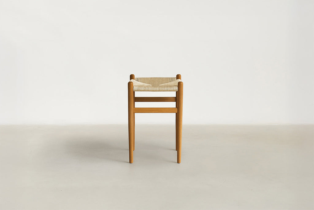 Rope & Oak Counter Stool with Backless Compact Design for Kitchen & Bar