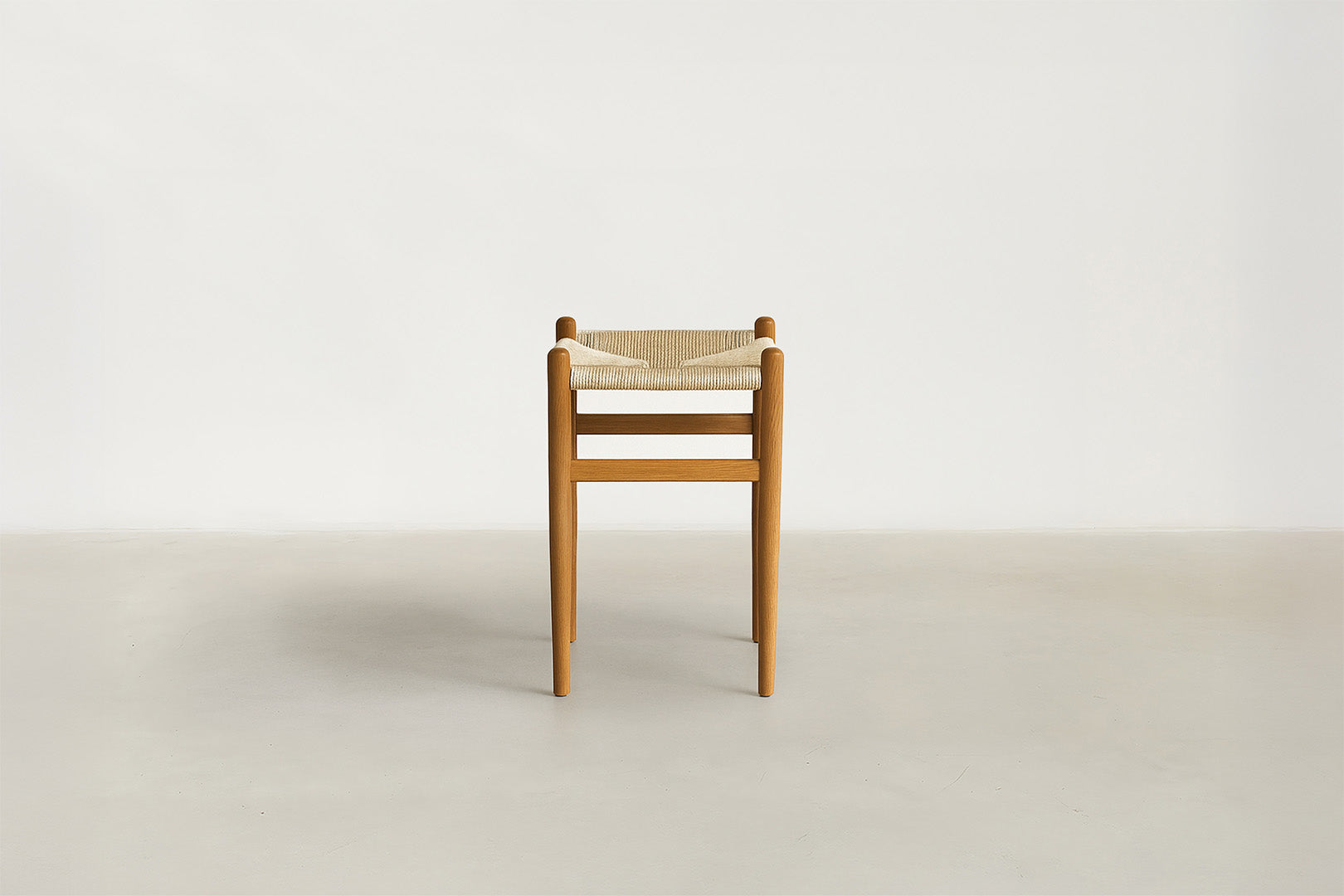 Rope & Oak Counter Stool with Backless Compact Design for Kitchen & Bar