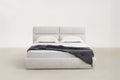 Chenille Storage Bed with Hidden Under-Bed Compartment for Bedroom
