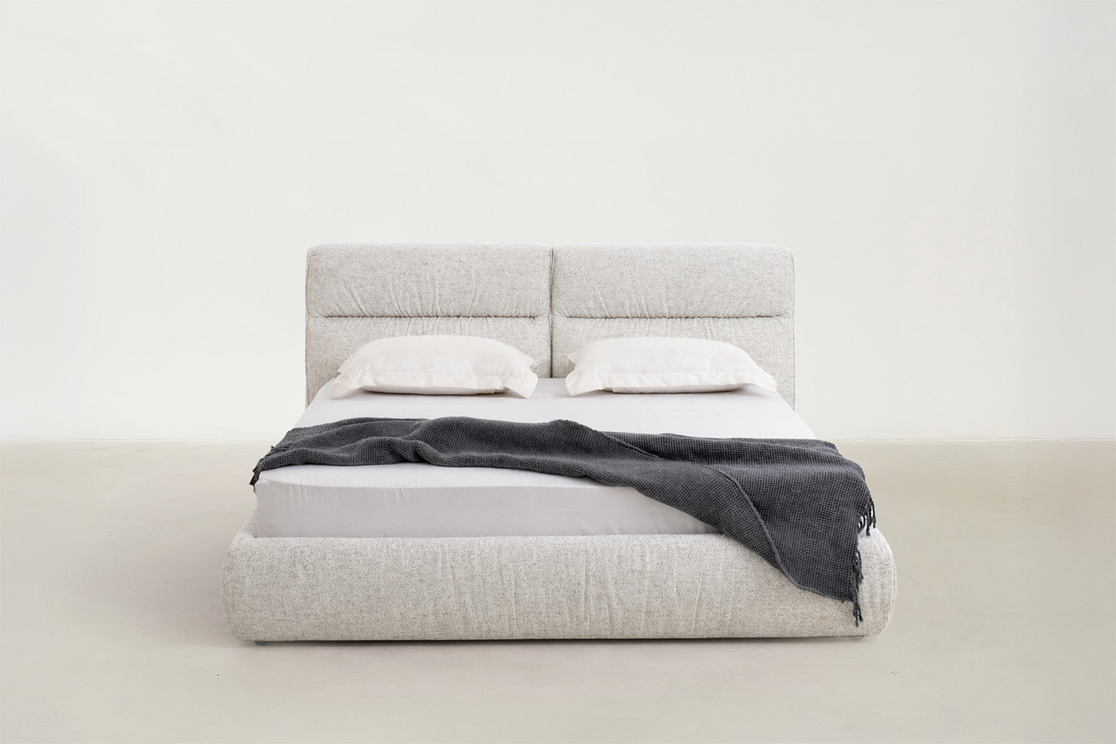 Chenille Storage Bed with Hidden Under-Bed Compartment for Bedroom