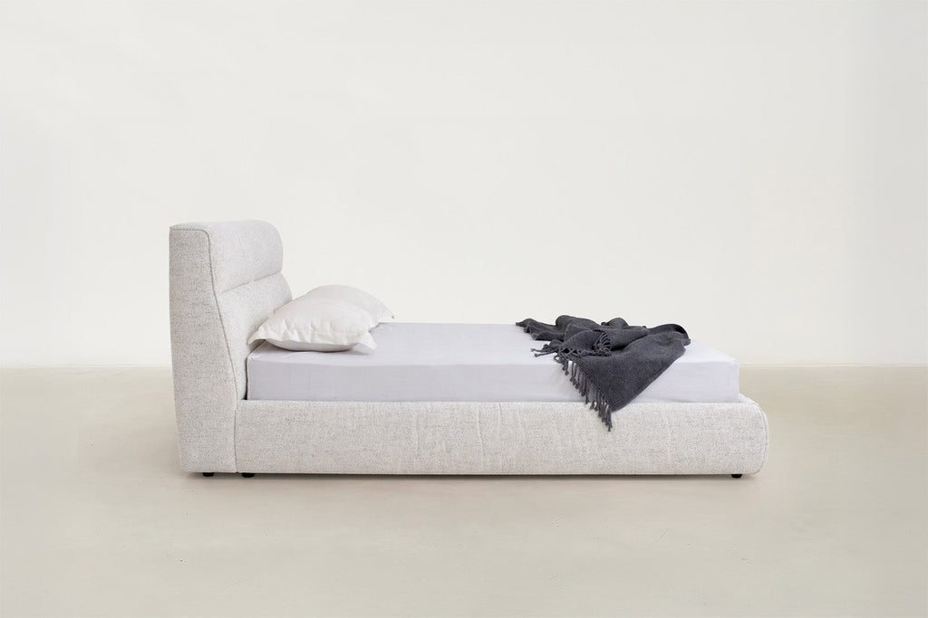 Chenille Storage Bed with Hidden Under-Bed Compartment for Bedroom