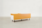 White & Oak Console TV Stand with Structured Drawers for Living Room