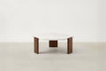 Travertine & Walnut Coffee + Side Table with Natural Duo Finish for Living Room