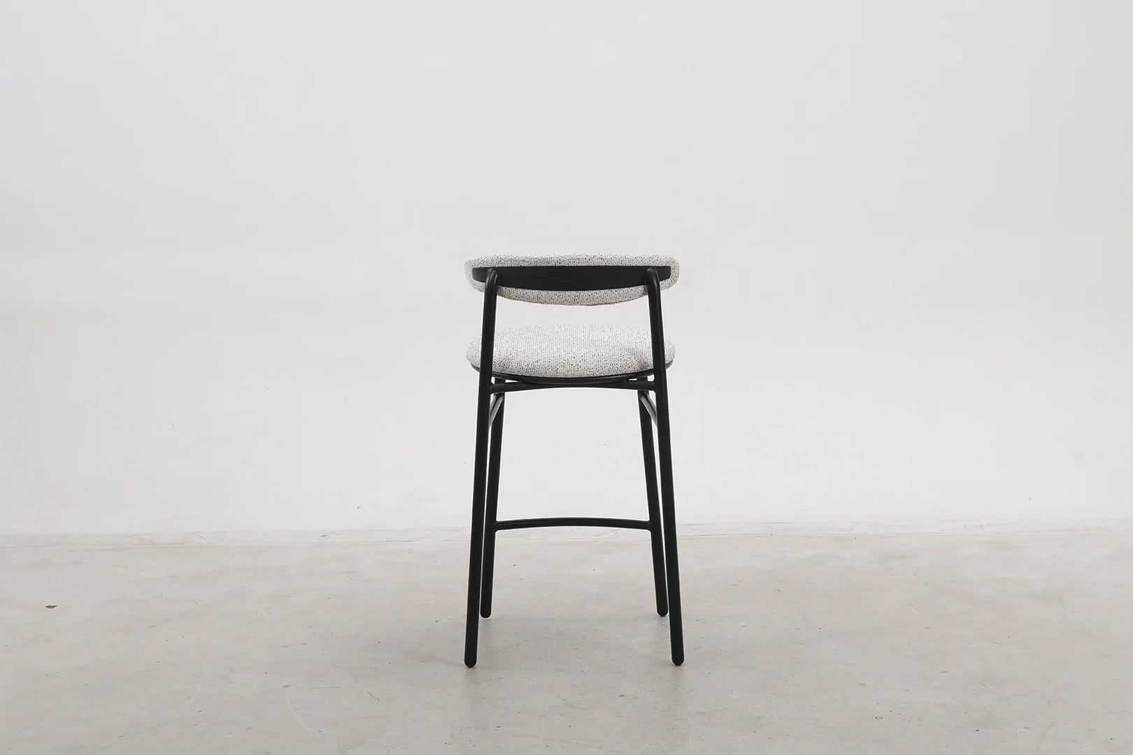 Modern Upholstered Counter Stool with Matte Black Base for Kitchen & Dining