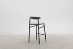 Modern Upholstered Counter Stool with Matte Black Base for Kitchen & Dining