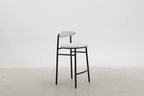 Modern Upholstered Counter Stool with Matte Black Base for Kitchen & Dining