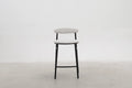 Modern Upholstered Counter Stool with Matte Black Base for Kitchen & Dining
