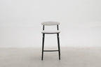 Modern Upholstered Counter Stool with Matte Black Base for Kitchen & Dining