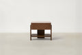 Travertine Glass & Walnut Veneer Coffee Table with Airy Designer Look for Living Room