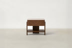 Travertine Glass & Walnut Veneer Coffee Table with Airy Designer Look for Living Room