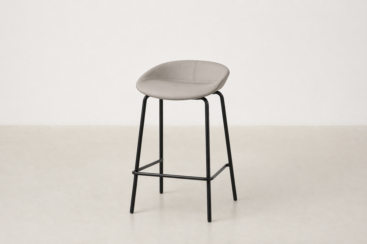 Modern Upholstered Counter Stool with Powder-Coated Steel Legs for Kitchen & Bar