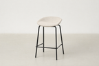 Modern Upholstered Counter Stool with Powder-Coated Steel Legs for Kitchen & Bar