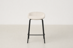 Modern Upholstered Counter Stool with Powder-Coated Steel Legs for Kitchen & Bar
