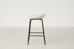 Modern Upholstered Counter Stool with Powder-Coated Steel Legs for Kitchen & Bar