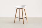 Modern Upholstered Counter Stool with Powder-Coated Steel Legs for Kitchen & Bar