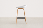 Modern Upholstered Counter Stool with Powder-Coated Steel Legs for Kitchen & Bar