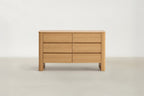 Oak Veneer Sideboard with Travertine-Look Top for Living & Dining Room