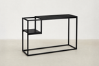 Minimalist Console Table with Open Side Shelf for Living Room & Entryway