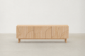 Sculpted Wood TV Stand with Soft Textured Finish for Living Room