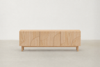 Sculpted Wood TV Stand with Soft Textured Finish for Living Room