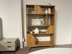 Geometric Bookshelf with Structured Open Shelving for Living Room & Office