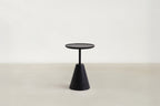 Black Oak Veneer End Table with Minimalist Profile for Living Room