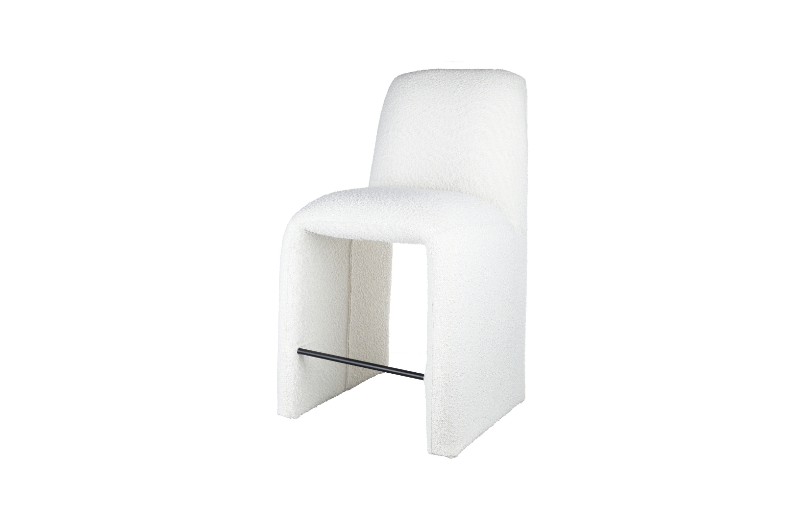 Bouclé Bar Stool with Sculptural Curves for Kitchen & Bar