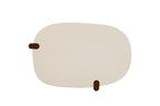 Modern Concrete-Look MDF Coffee Table with Walnut Base for Living Room