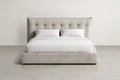 Cotton Upholstered Storage Bed with Lift-Up Compartment for Bedroom