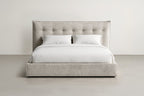 Cotton Upholstered Storage Bed with Lift-Up Compartment for Bedroom