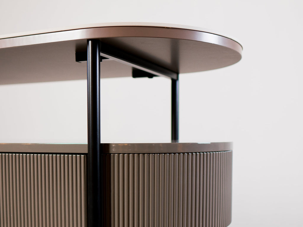 Sintered Stone Console with Fluted Profile & Hidden Drawers for Dining & Living Room