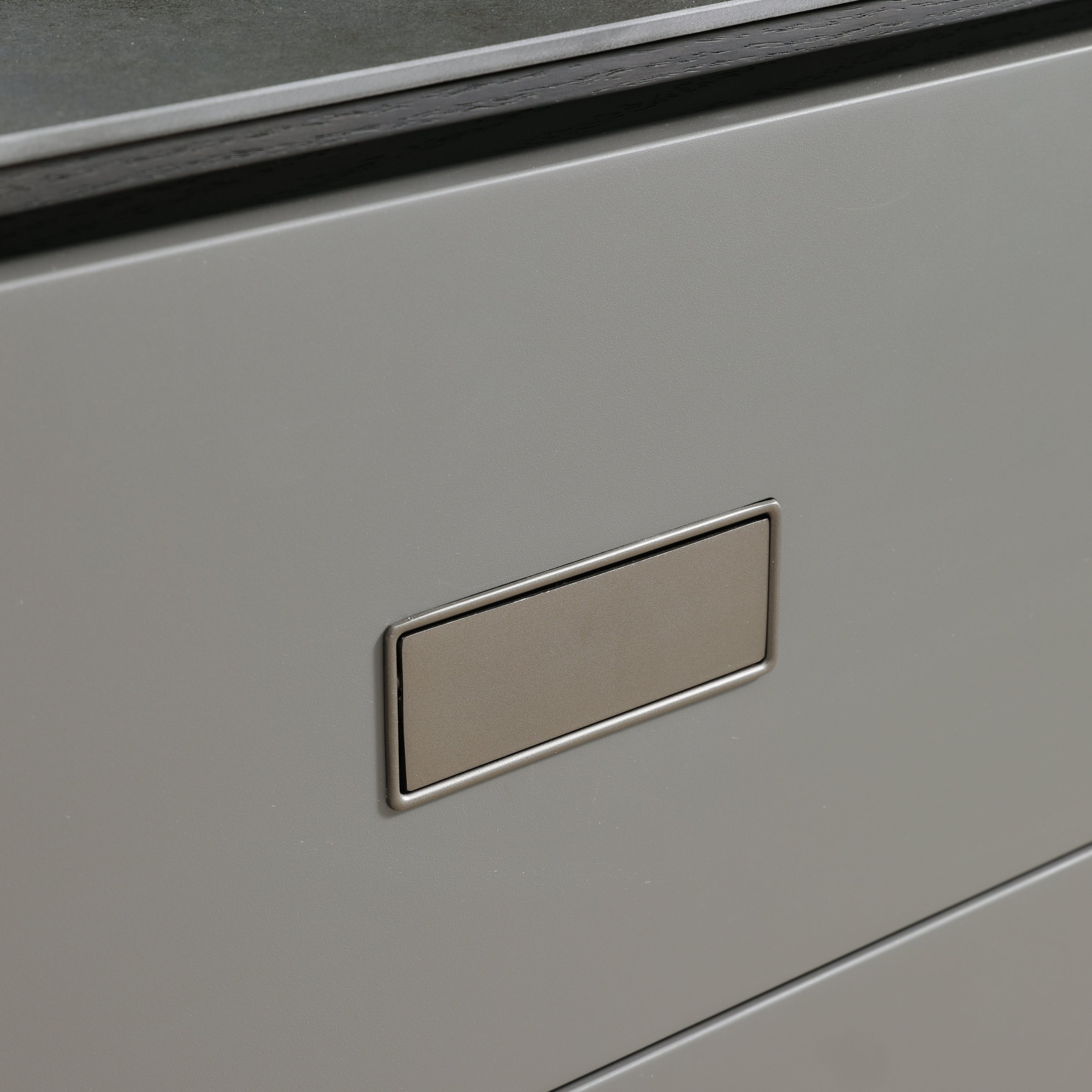 Stone-Look Console with Slim Black Frame & 4 Flush Drawers for Entryway & Living Room