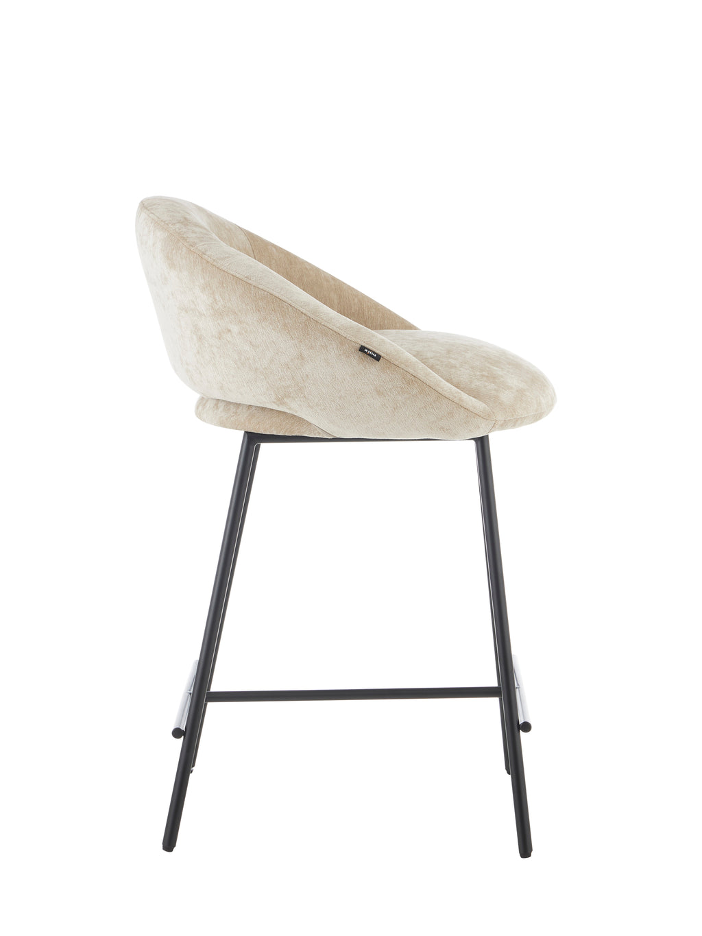 Modern Chenille Velvet Bar Stool with Slim Steel Frame for Kitchen & Home Bar