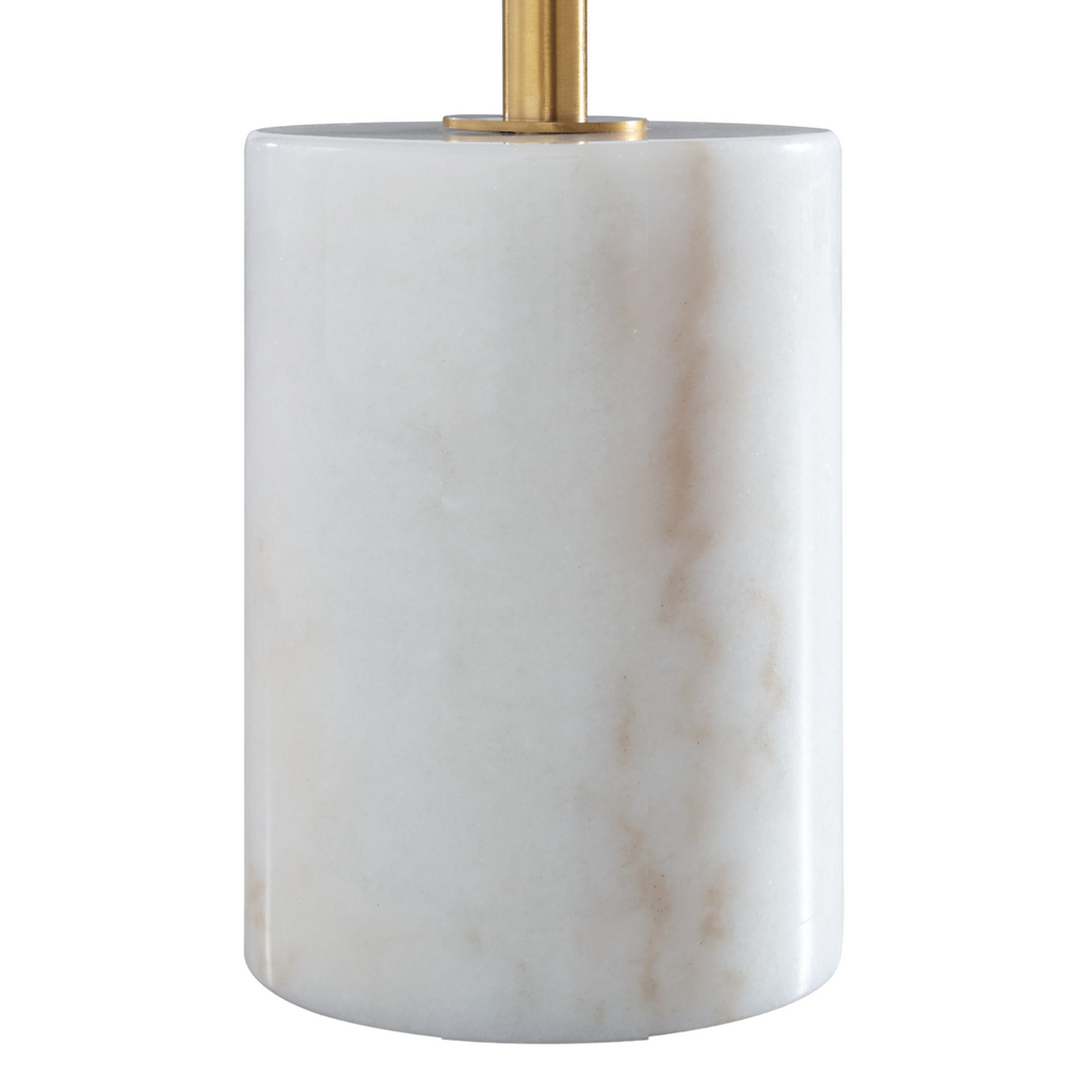 Marble & Brushed Gold End Table with Sculptural Minimal Form for Living Room & Bedroom