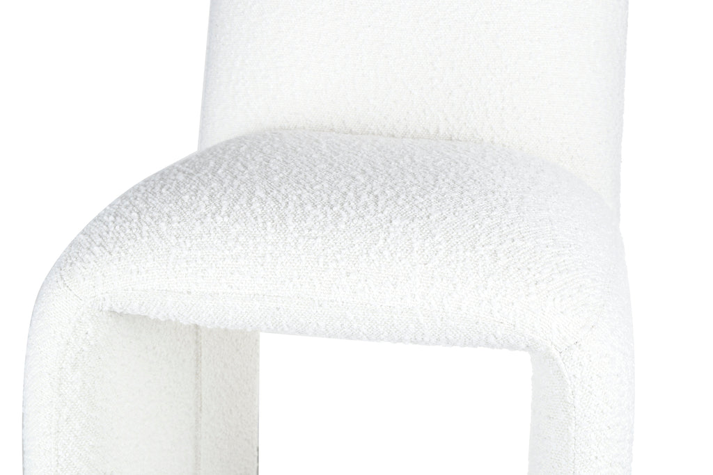 Bouclé Bar Stool with Sculptural Curves for Kitchen & Bar