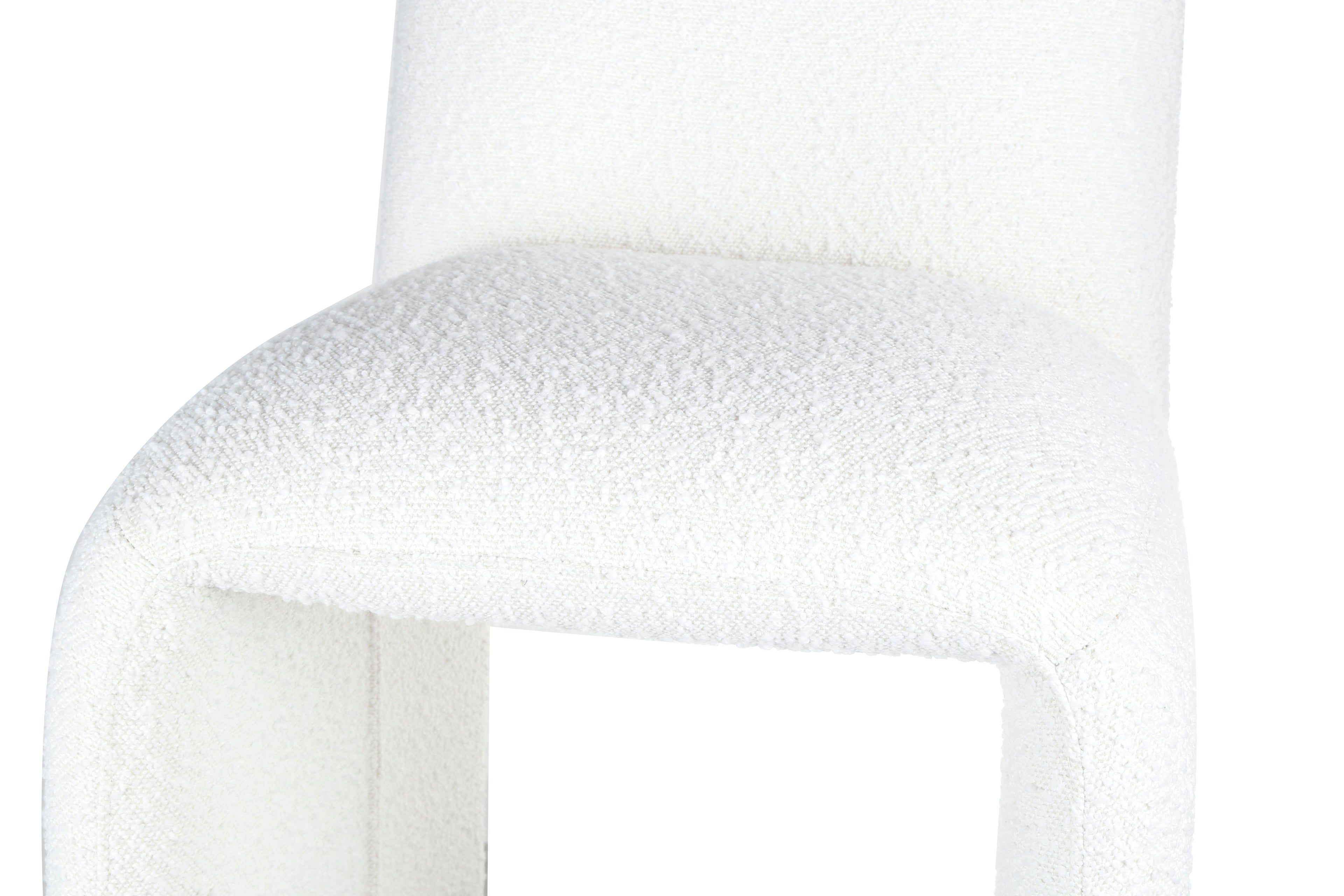 Bouclé Bar Stool with Sculptural Curves for Kitchen & Bar