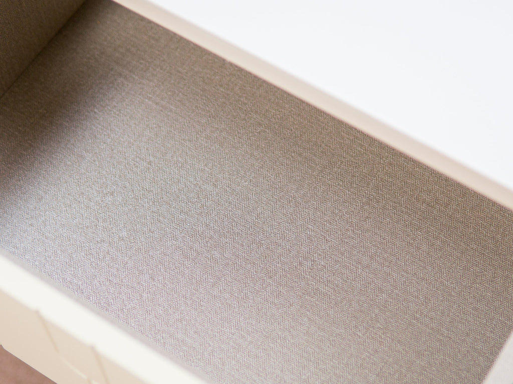 Modern Cream Nightstand with Arched Drawers & Brushed Gold Legs for Bedroom
