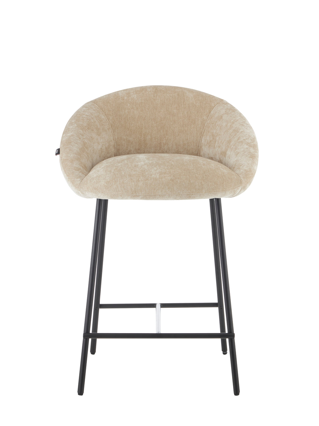 Modern Chenille Velvet Bar Stool with Slim Steel Frame for Kitchen & Home Bar