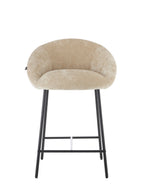 Modern Chenille Velvet Bar Stool with Slim Steel Frame for Kitchen & Home Bar
