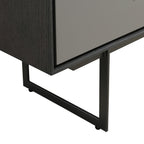 Stone-Look Console with Slim Black Frame & 4 Flush Drawers for Entryway & Living Room