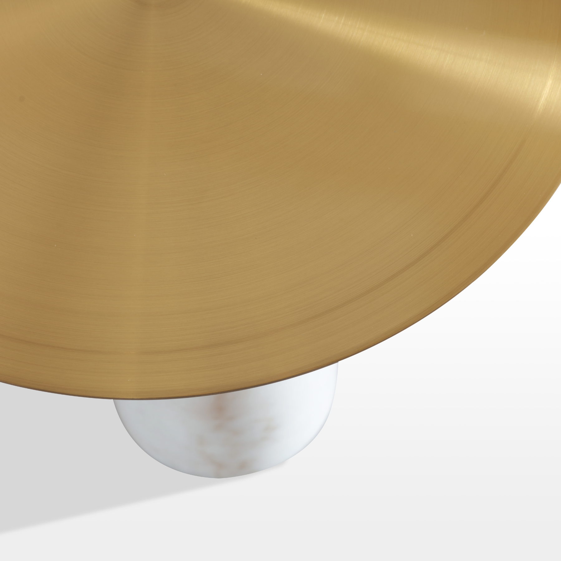 Marble & Brushed Gold End Table with Sculptural Minimal Form for Living Room & Bedroom