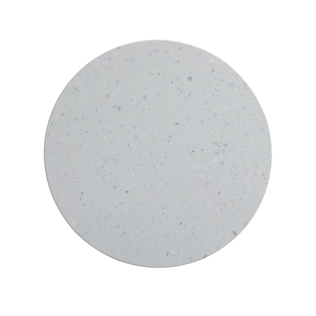 Terrazzo Marble & Ash Wood End Table with Natural Calm Finish for Living Room