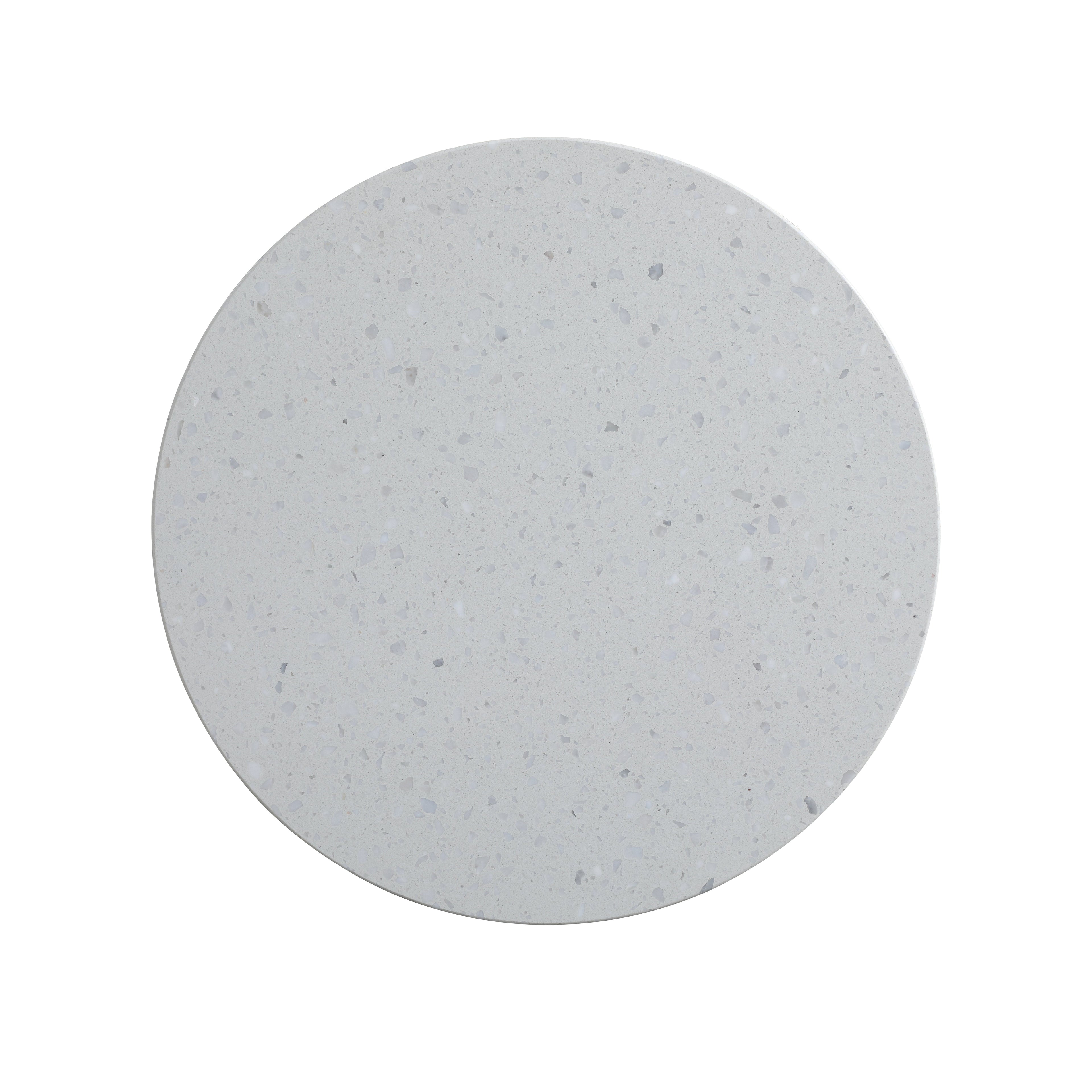 Terrazzo Marble & Ash Wood End Table with Natural Calm Finish for Living Room