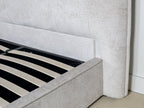Cotton Upholstered Storage Bed with Lift-Up Compartment for Bedroom